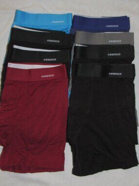 NEW Assence 8 pair Men's Dual Pouch Cooling Bamboo Boxer Briefs Multi Color sz L